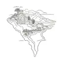 draw me the outline of Sicily but in such a way that the tattoo represents Sicily in a fine and beautiful way tattoo design idea