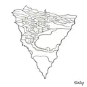 draw me the outline of Sicily but in such a way that the tattoo represents Sicily in a fine and beautiful way tattoo design idea