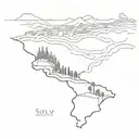 draw me the outline of Sicily but in such a way that the tattoo represents Sicily in a fine and beautiful way tattoo design idea