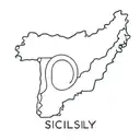 draw me the outline of Sicily in an original way to have a tattoo of Sicily tattoo design idea