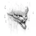 Is it tears or just the pouring rain? tattoo design idea