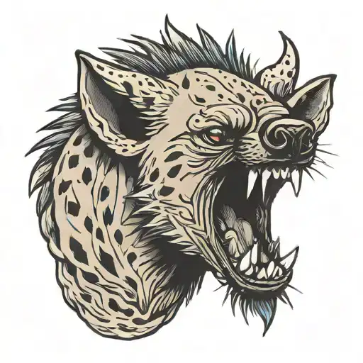 hyena head tattoo design idea