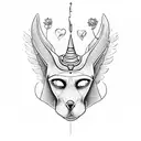 Osiris, Anubis, scale of justice, flowers, heart , feather  tattoo design idea