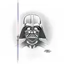 Darth vader with a light saber that fits on a shoulder to elbow tattoo design idea