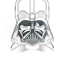 Darth vader with a light saber that fits on a shoulder to elbow tattoo design idea