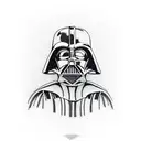 Darth vader with a light saber that fits on a shoulder to elbow tattoo design idea