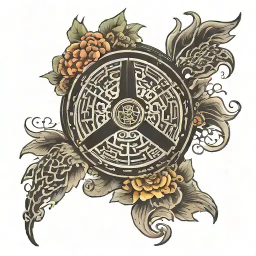 Buddhist wheel of life tattoo design idea