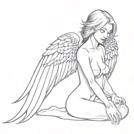 #LLJ WITH ANGEL WING ON THE J Scott Campbell tattoo design idea
