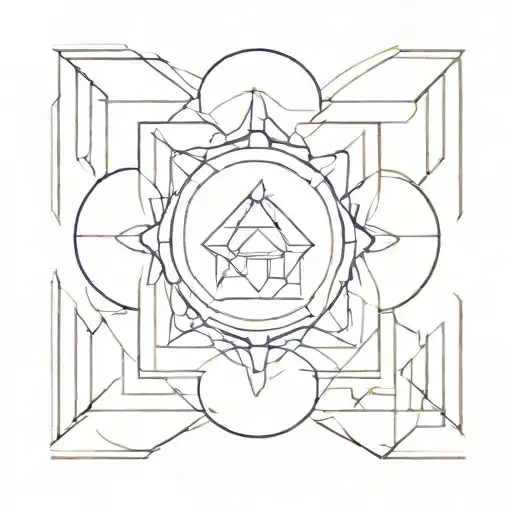 Cyber sigilism symmetrical design tattoo design idea