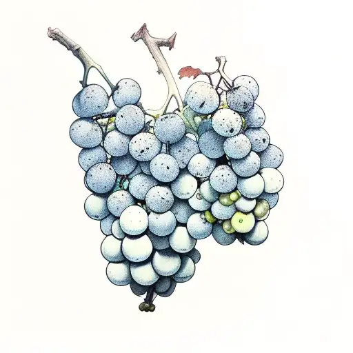 grapes in color tattoo design idea