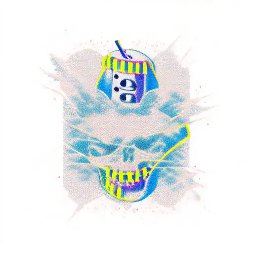 blink 182 inspired new school tattoo design idea