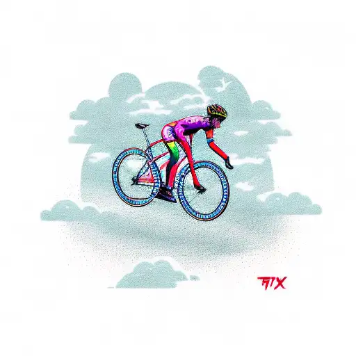 fixed gear bike tattoo design idea