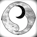 Moon infinity initials M and B tattoo design idea