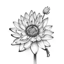 carnation, water lily, sunflower, butterfly  tattoo design idea