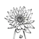 carnation, water lily, sunflower, butterfly  tattoo design idea