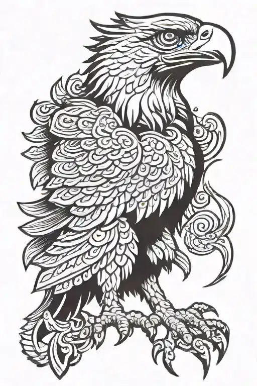 polish Eagle holding tattoo design idea