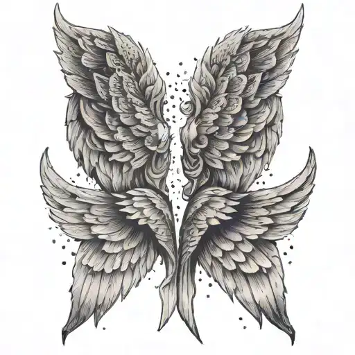 devil's and angel wings tattoo design idea