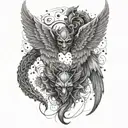 devil's and angel wings tattoo design idea