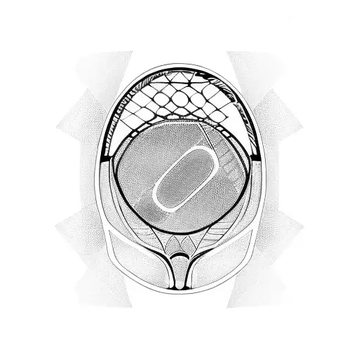 Tennis racket and ball  tattoo design idea