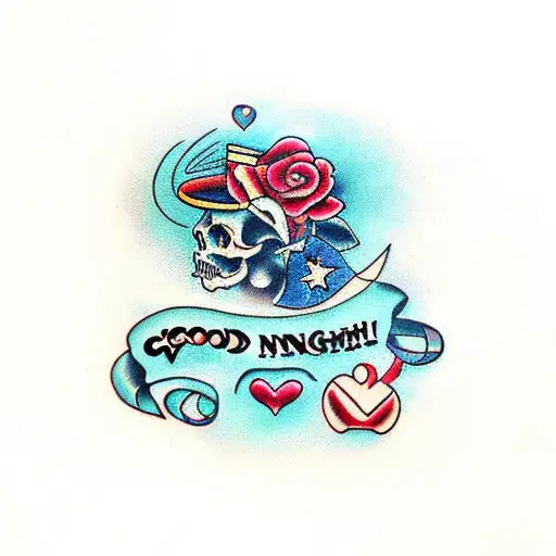 good night, I love you tattoo design idea