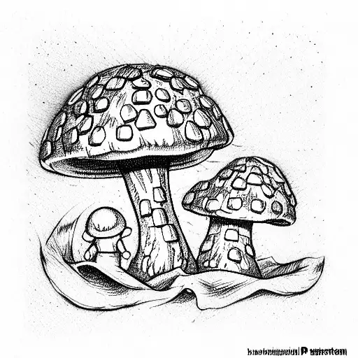 The Level Up Mushroom from Super Mario tattoo design idea