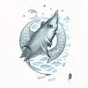 A tattoo of a stingray swimming in a moonlit ocean tattoo design idea