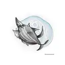 A tattoo of a stingray swimming in a moonlit ocean tattoo design idea