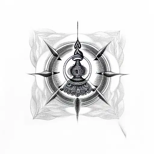 shiva shakti, trident and khanda balance energy, with 7 chakras and third eye  tattoo design idea