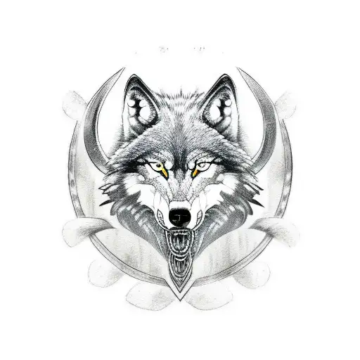 viking wolf battle tattoo design idea