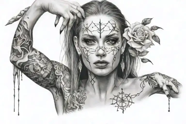 If we're lucky we have a long time to consider what beauty means One thing I know: there is no beauty without pain woman tattoo design idea