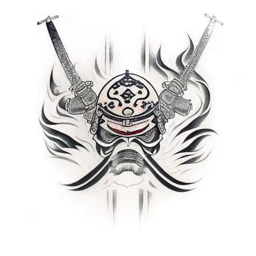Samurai con espada tattoo design idea