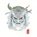 Samurai con espada tattoo design idea