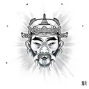 Samurai con espada tattoo design idea