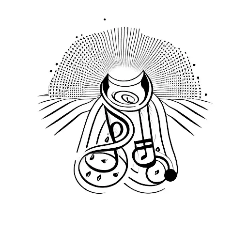 A minimalist tattoo of a music note with the words 'Smile, an everlasting smile' tattoo design idea