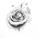 Dove, Clock, Rose tattoo design idea
