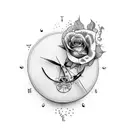 Dove, Clock, Rose tattoo design idea