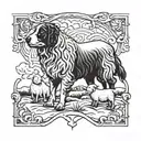 sheepdog protecting sheep  tattoo design idea