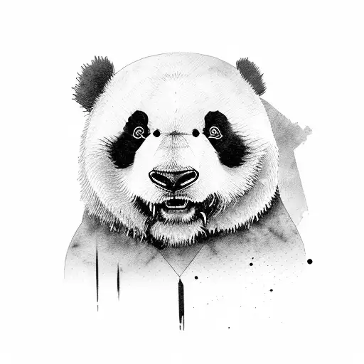 angry panda tattoo design idea