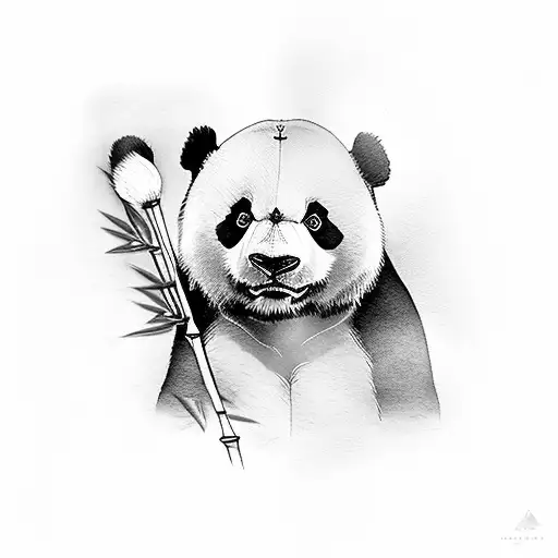 panda bamboo forearm tattoo design idea