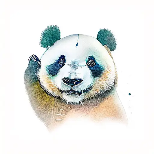 panda bamboo forearm tattoo design idea