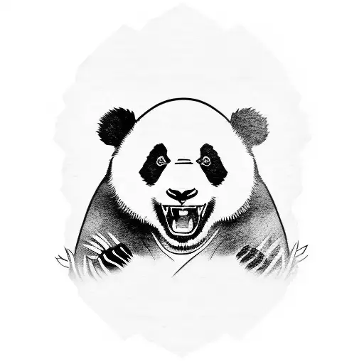 angry panda tattoo design idea