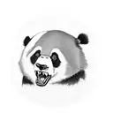 angry panda tattoo design idea