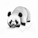 angry panda tattoo design idea