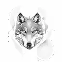 Dotwork tattoo of a philosophical quote hidden within a wolf's fur pattern tattoo design idea