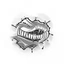 vampire teeth tattoo design idea