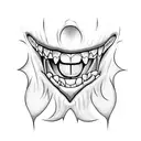 vampire teeth tattoo design idea