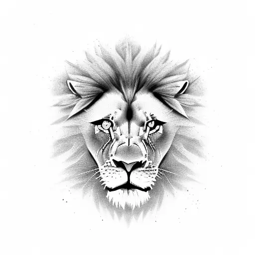 angry lion logo tattoo design idea