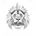angry lion logo tattoo design idea
