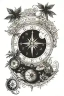 State of Florida, compass, cassiopeia starsign tattoo design idea