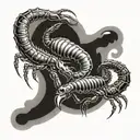 two scorpions chasing each other ying yang symbol tattoo design idea